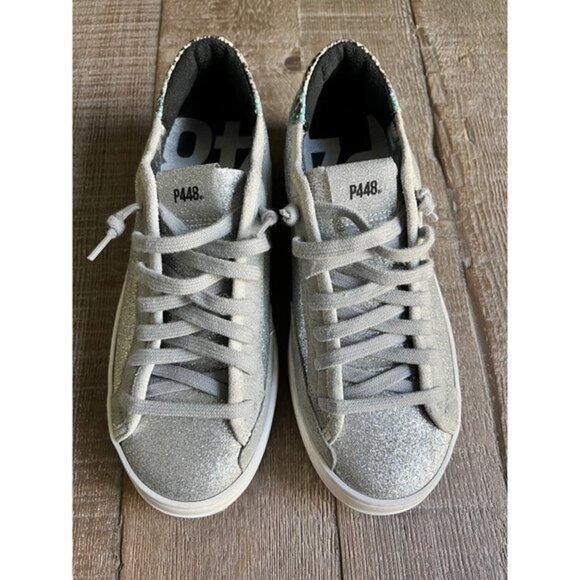 NWOB P448 Women's Johnny-W Sneaker, Glitter Ice SIZE 39 - Picture 4 of 9